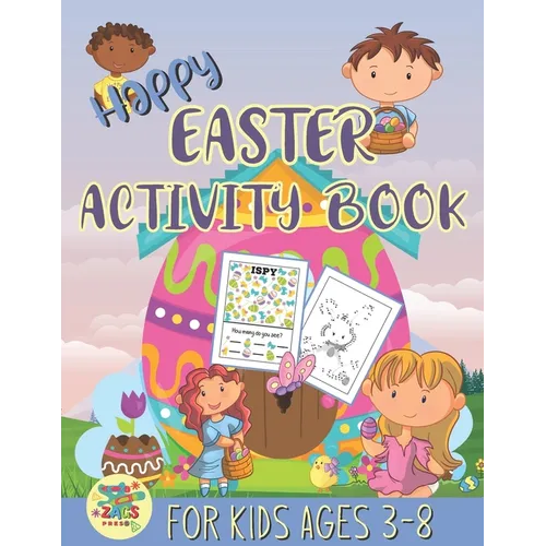 Happy Easter activity book for kids ages 3-8: fun Easter gift for kids ages 3 and up - Paperback