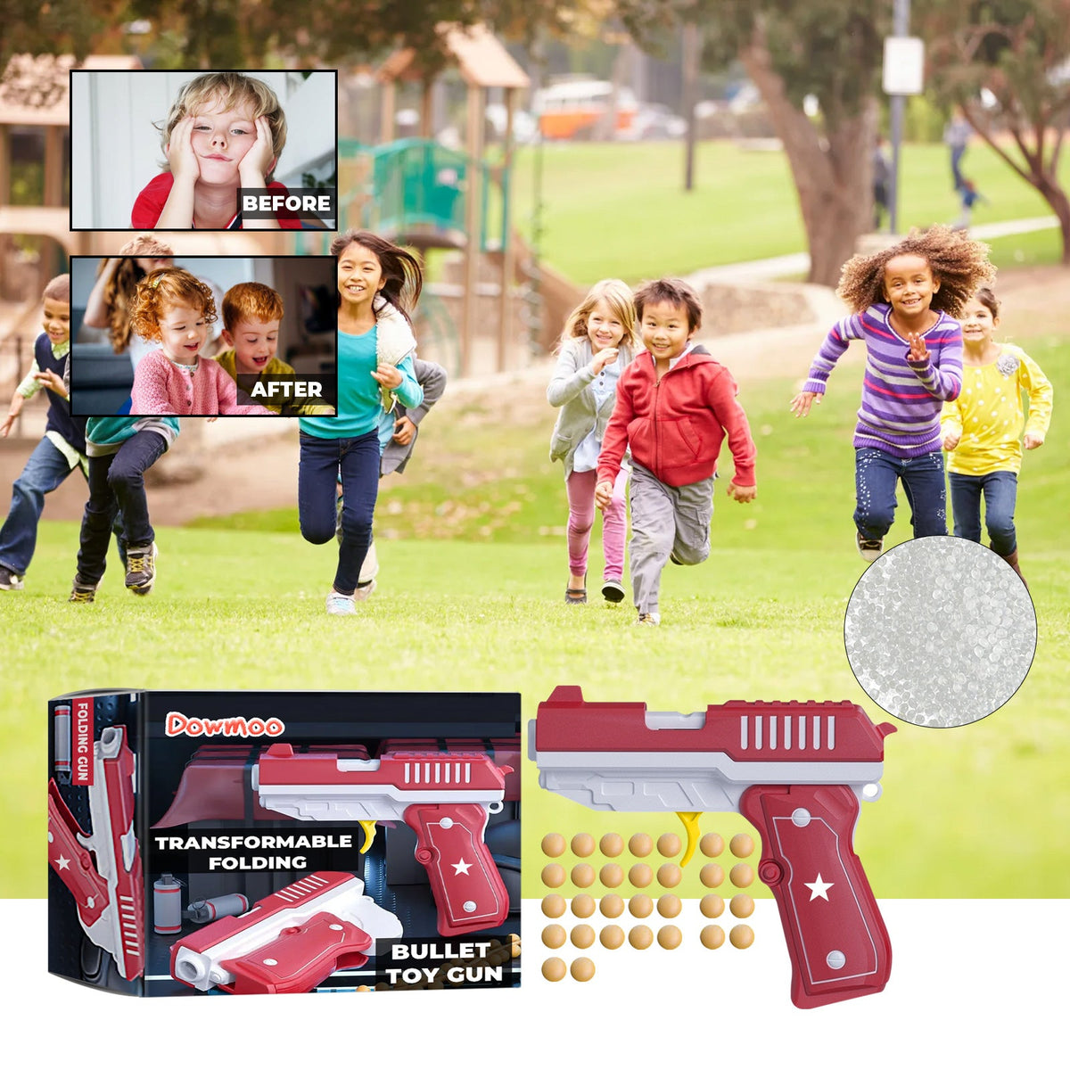 Bullet Toy Gun, Fun Children's Outdoor Interactive Toys Transform Continuous Gift For Boys