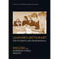 Learner's Dictionary for Students and Professionals: English for European Public Health - Paperback
