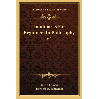 Landmarks For Beginners In Philosophy V1 - Paperback