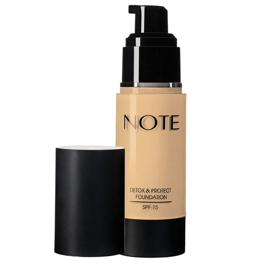 Note Detox & Protect Foundation - Natural Beige, SPF 15, Paraben-Free, Dermatologically Tested