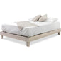 King size Solid Wood Heavy Duty Platform Bed Frame in Off-White - Made In USA
