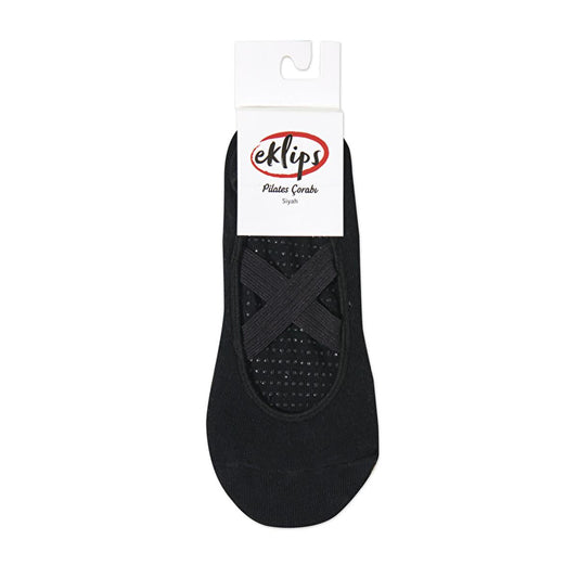 Eklips Black Pilates Socks for Fitness Enthusiasts - Non-Slip, Comfortable Workout Socks for Women and Men