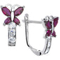 14k Yellow Gold Butterfly December Birthstone Leverback Earrings