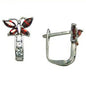 14k White Gold Butterfly January Birthstone Leverback Earrings