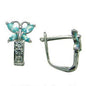 14k White Gold Butterfly March Birthstone Leverback Earrings