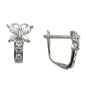 14k White Gold Butterfly April Birthstone Leverback Earrings