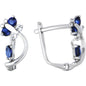 14k White Gold Sapphire Blue Cubic Zirconia Dragonfly Earrings