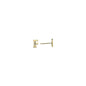 14k Yellow Gold CZ Initial F Stud Earrings