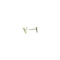 14k Yellow Gold CZ Initial V Stud Earrings