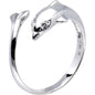10k White Gold Cubic Zirconia Dolphin Toe Ring