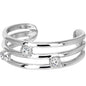 Solid 14k White Gold .03 Carat Genuine Diamond Toe Ring