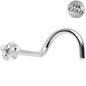Solid 14k Wt. Gold .01 Carat Genuine Diamond Nose Ring