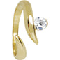 Solid 14k Yellow Gold Solitaire Cubic Zirconia Toe Ring