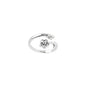 Solid 14k White Gold Gem Flower Cubic Zirconia Toe Ring