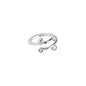 Solid 14k White Gold Cubic Zirconia Spiral Toe Ring