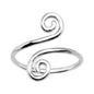 Solid 14k White Gold Scrolled Toe Ring