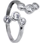 Solid 14k White Gold Cubic Zirconia Bubbles Toe Ring