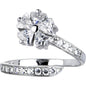 Solid 14k White Gold Cubic Zirconia Floral Flower Toe Ring