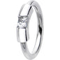 14G 3/8 Solid 14K White Gold Clear CZ Captive Ring