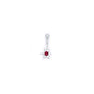 16G Solid 14k White Gold Clear Red Cubic Zirconia Flower Belly Ring
