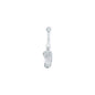 16G Solid 14k White Gold Flip Flop Belly Ring