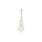 16G Solid 14k Yellow Gold Expressions Chandelier Belly Ring