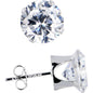 925 Sterling Silver 8mm CZ Round Stud Earrings