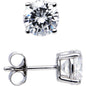 Sterling Silver 1.25 ct Basket-Set Cubic Zirconia Stud Earrings