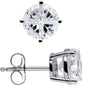 925 Sterling Silver 4-Segment Cubic Zirconia Stud Earrings