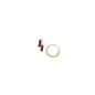 14k Yellow Gold Ruby Red CZ Square Huggy Earrings