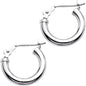 14K White Gold 2mm 1/2 Inch Hoop Earrings