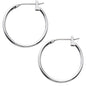 14K White Gold 1.5mm 11/16 Inch Hoop Earrings