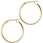 14K Yellow Gold 1.5mm 3/4 Inch Hoop Earrings