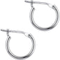 14K White Gold 1.5mm 3/8 Inch Hoop Earrings