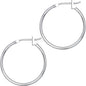 14K White Gold 1.5mm 3/4 Inch Hoop Earrings