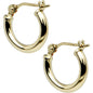 14K Yellow Gold 2mm 1/2 Inch Hoop Earrings