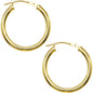 14K Yellow Gold 2mm 3/4 Inch Hoop Earrings