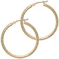 Solid 14K Yellow Gold 1 1/8 Inch Twist Pattern Hoop Earrings
