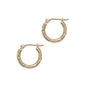 Solid 14K Yellow Gold 9/16 Inch Twist Pattern Hoop Earrings