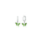 14k White Gold Emerald CZ Butterfly Huggy Earrings