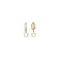 14k Yellow Gold CZ Hollow Star Huggy Earrings