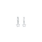 14k White Gold CZ Hollow Star Huggy Earrings