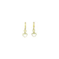 14k Yellow Gold CZ Dual Heart Huggy Earrings