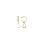14k Yellow Gold CZ Hollow Heart Huggy Earrings