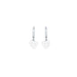 14k White Gold Hollow Heart Huggy Earrings