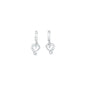 14k White Gold CZ Jeweled Heart Huggy Earrings