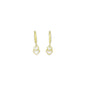14k Yellow Gold CZ Heart Duet Huggy Earrings