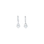 14k White Gold CZ  Heart Duet Huggy Earrings