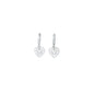 14k White Gold CZ  Cutout Heart Huggy Earrings